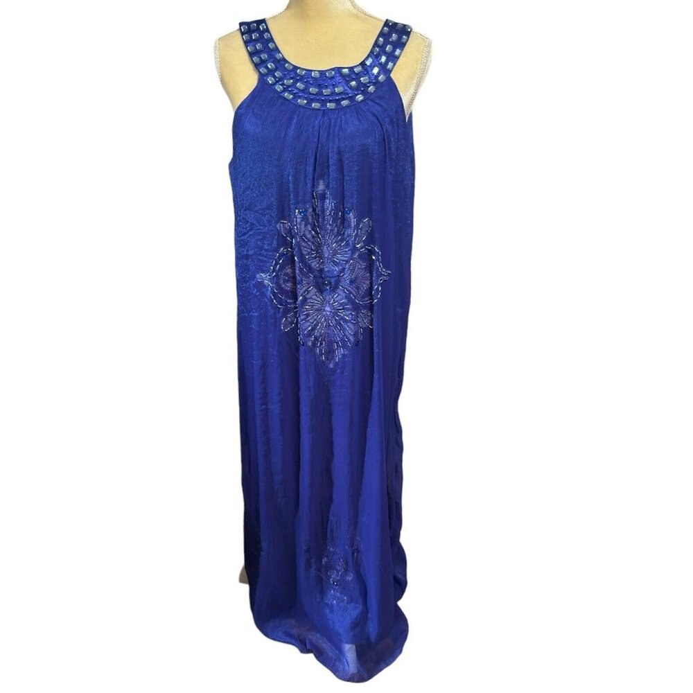 India Boutique Womens Maxi Dress embellished High Neck Fairy Size 10
